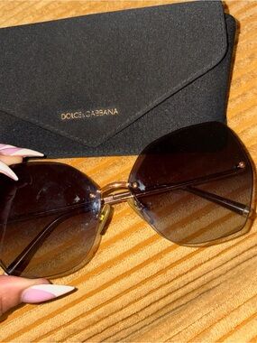 Dolce & Gabbana Gold Frame Sunglasses with Black Gradient Lenses